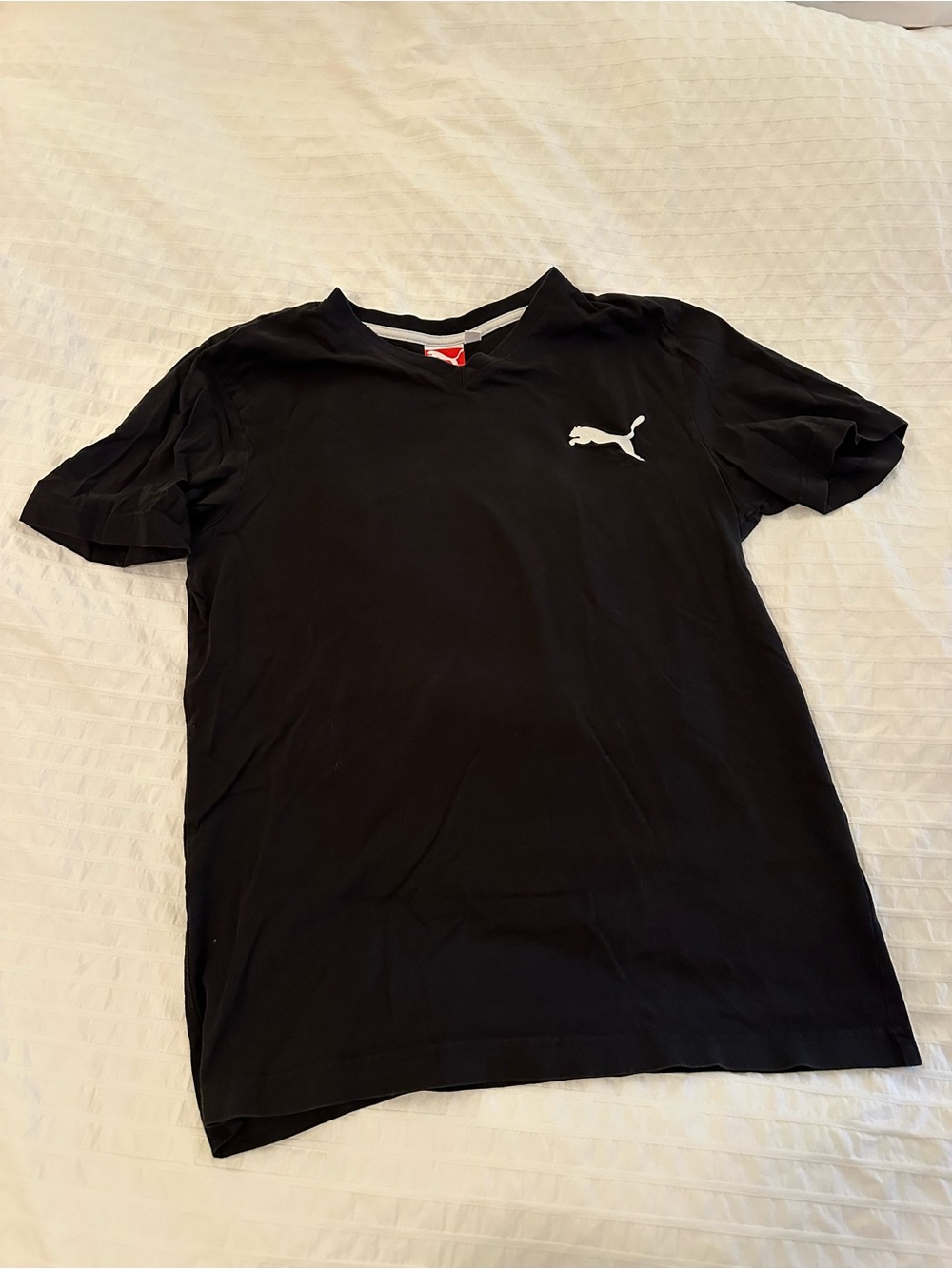Puma Black Short-Sleeve Tee with White Puma Logo